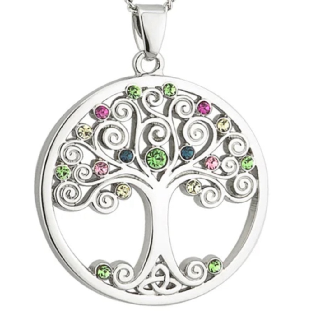 Sterling silver (Set) ☘️Celtic Tree of Life Pendant & Earrings